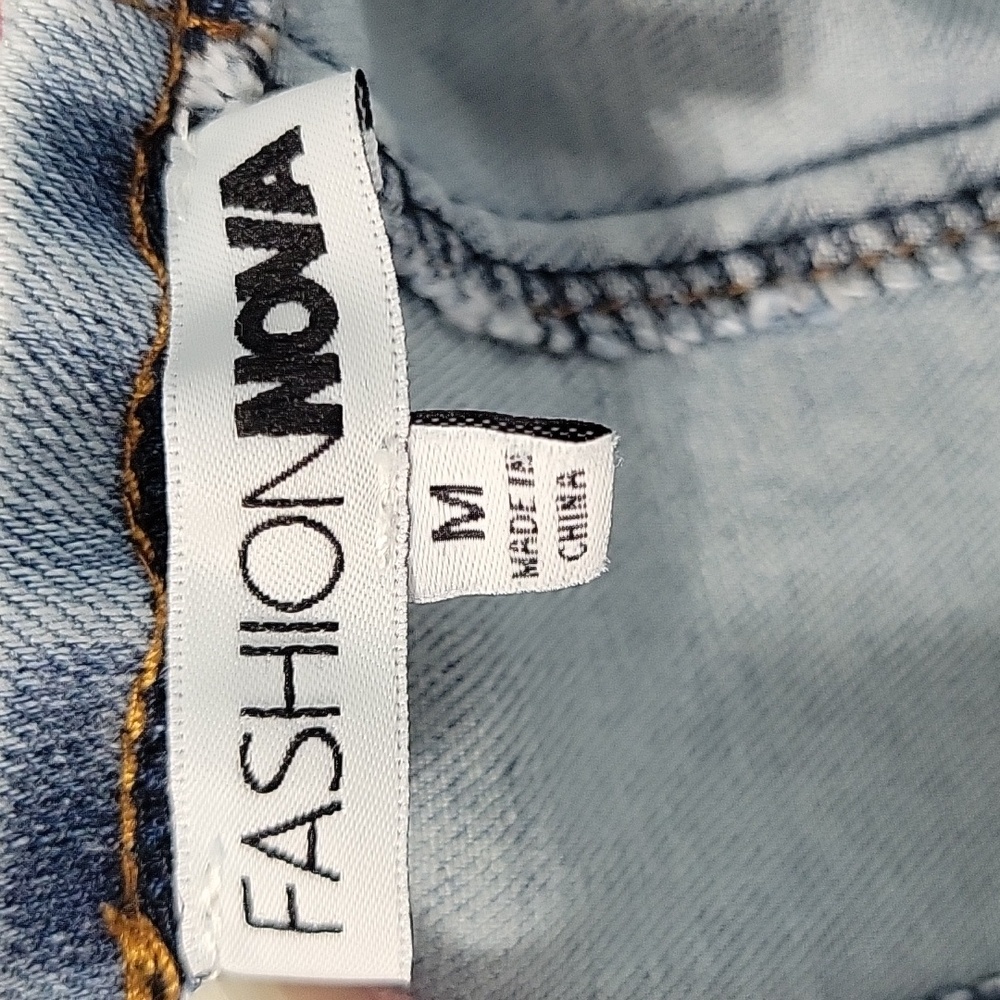 Fashion Nova Play It Your Way Denim Jumpsuit | Size Medium - Picture 5 of 6